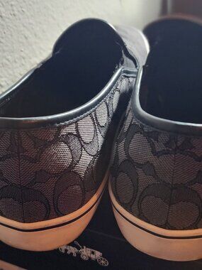 Coach Men’s 13D Charcoal Signature Canvas Slip-On Sneakers